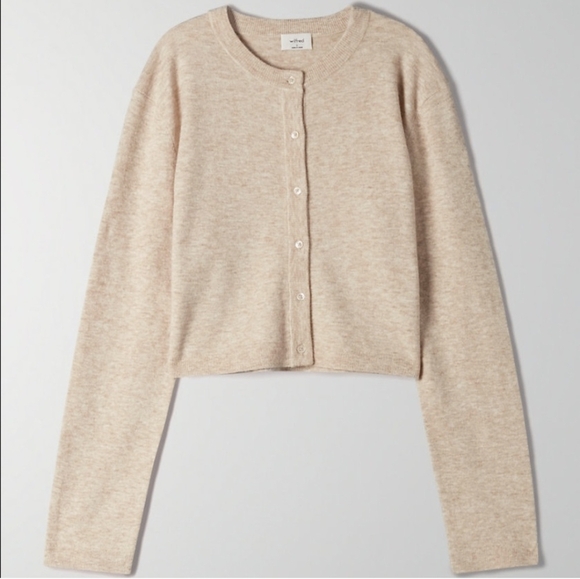 NWT WILFRED Sicily Set Cardigan XS Bustier Tank Top M Heather Tannin Aritzia - Picture 9 of 15